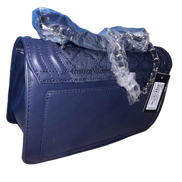 Badgley Mischka Navy Quilted Crossbody Bag - Picture 3 of 4